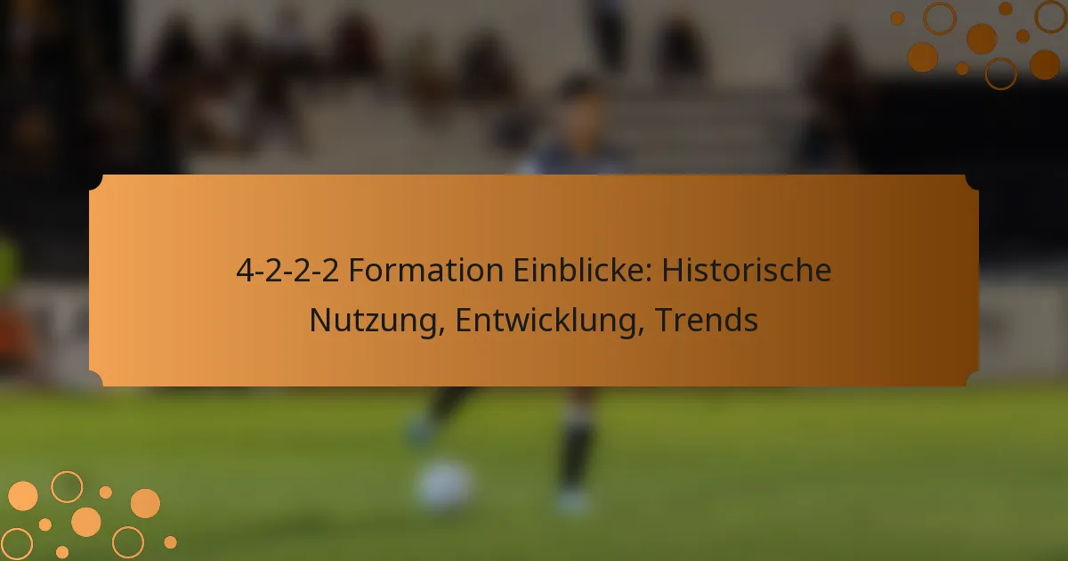 4-2-2-2 Formation Einblicke: Historische Nutzung, Entwicklung, Trends