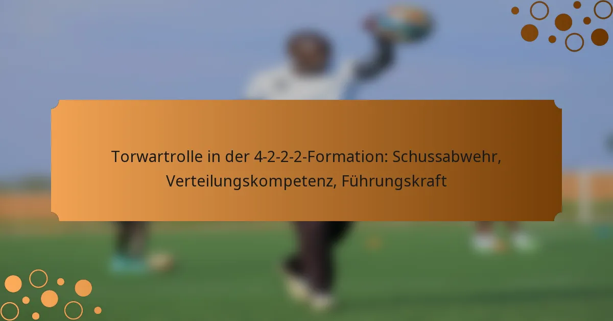 Torwartrolle in der 4-2-2-2-Formation: Schussabwehr, Verteilungskompetenz, Führungskraft