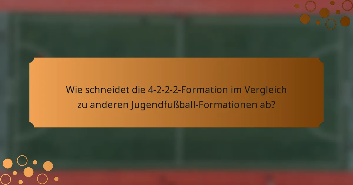 Wie schneidet die 4-2-2-2-Formation im Vergleich zu anderen Jugendfußball-Formationen ab?